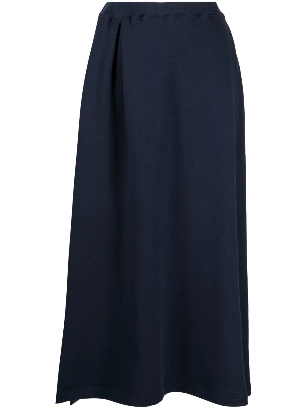 high-waist pleated midi skirt