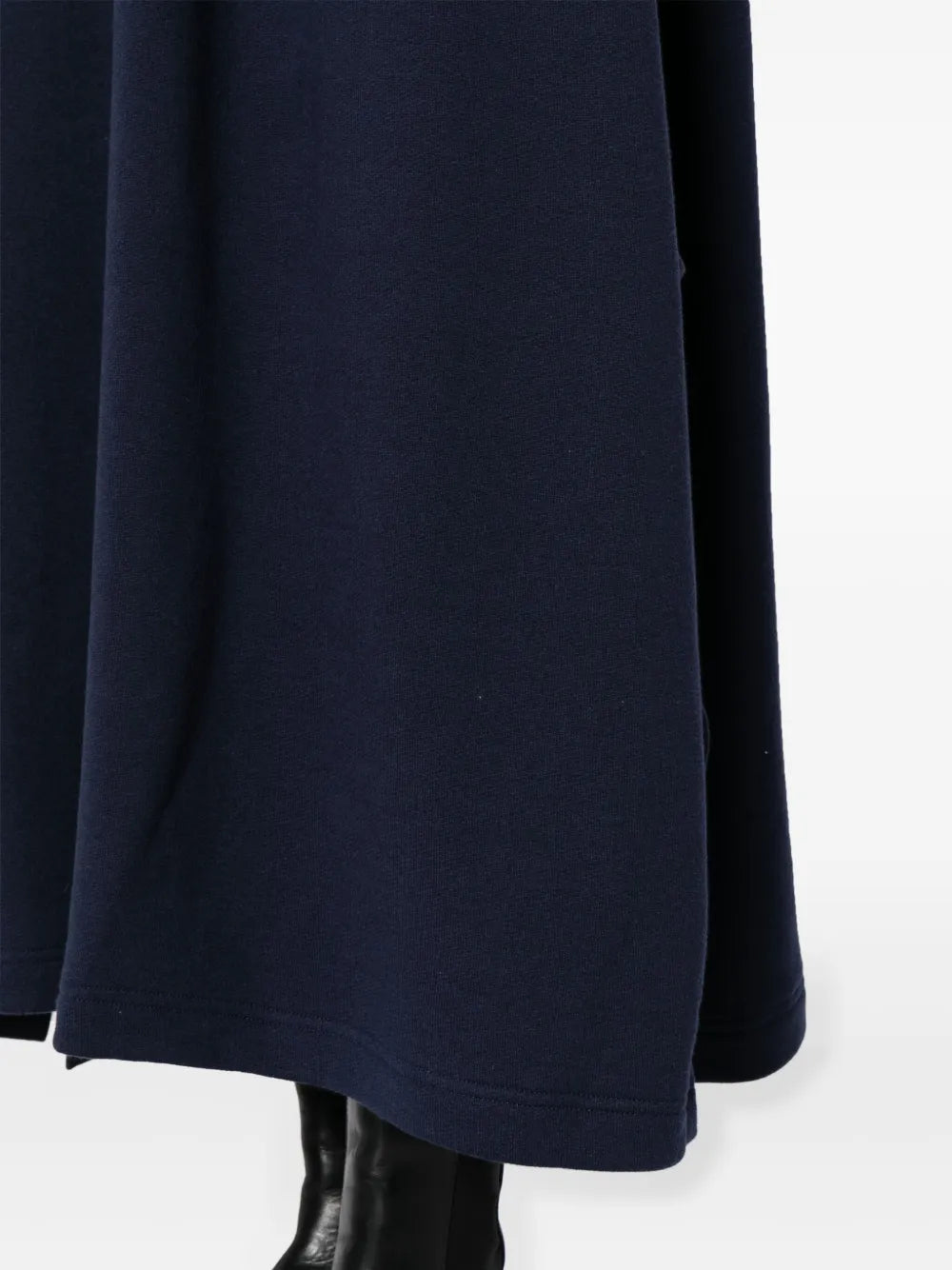 high-waist pleated midi skirt