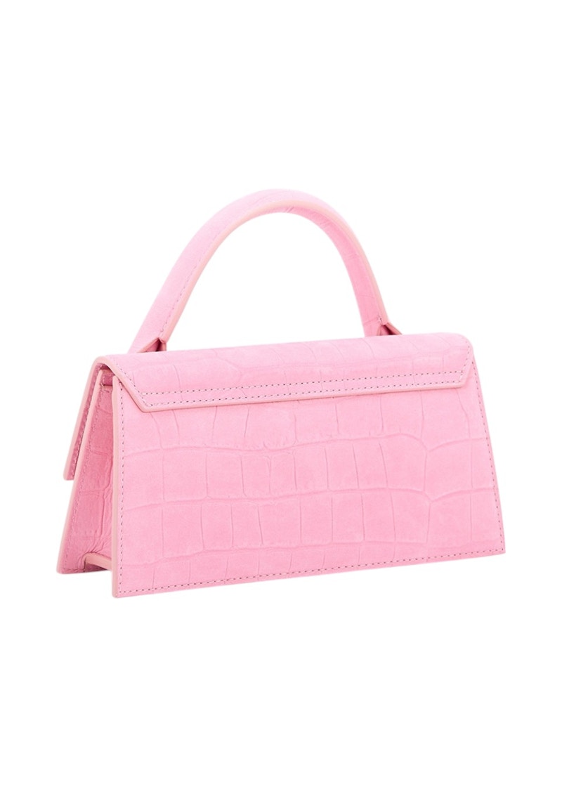 Jacquemus Le Chiquito Long Croc Embossed Pink