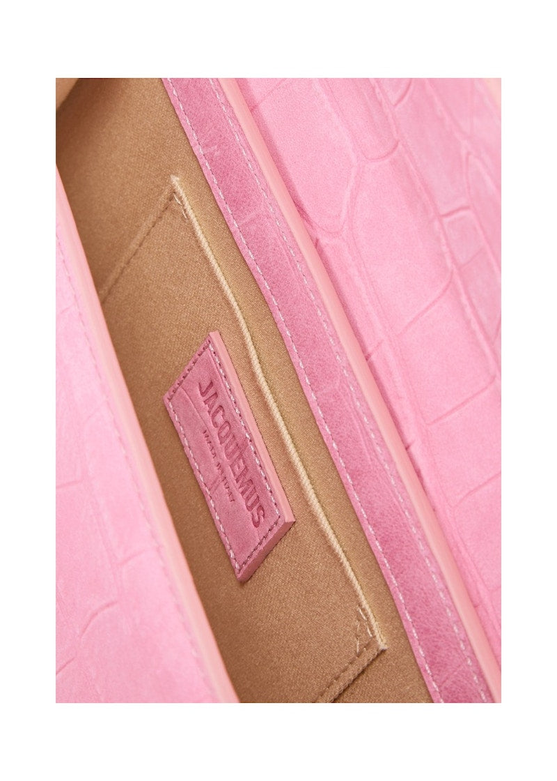 Jacquemus Le Chiquito Long Croc Embossed Pink