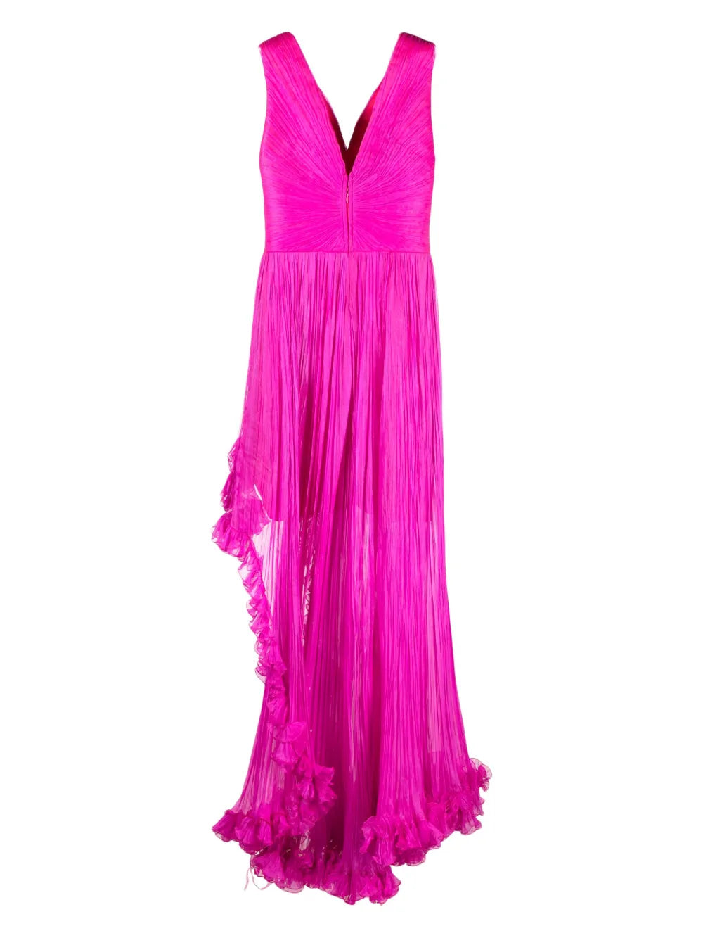 ruffle-detailing V-neck dress