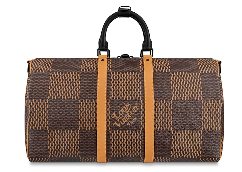 Louis Vuitton x Nigo Keepall Bandouliere Damier Ebene Giant 50 Brown
