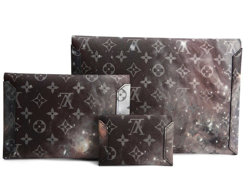 Louis Vuitton Alpha Triple Pochette Monogram Galaxy Black Multicolor