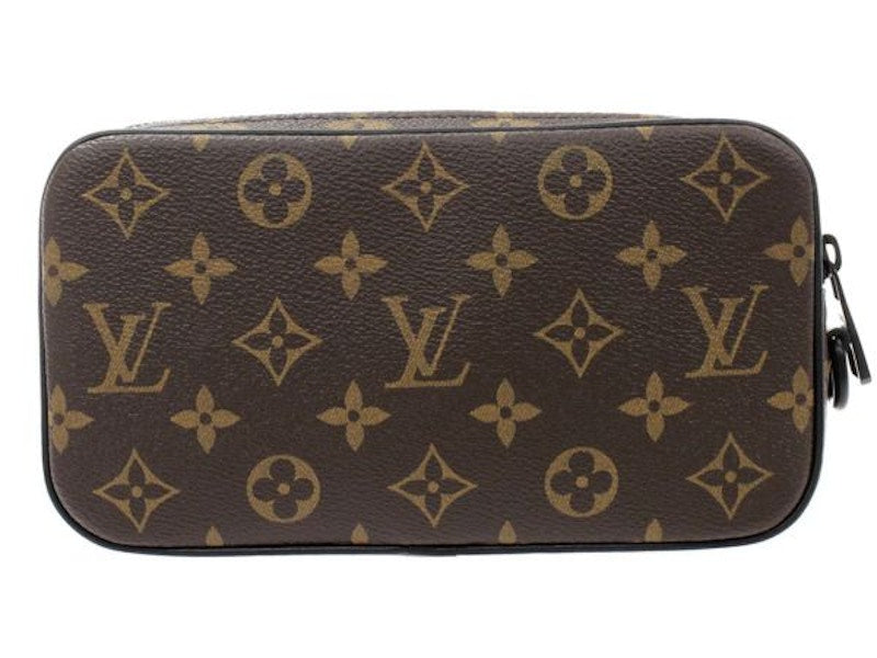 Louis Vuitton Pochette Volga Monogram Black Hardware Brown