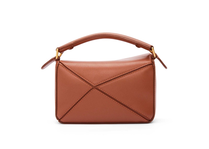 LOEWE x Howls Calcifer Mini Puzzle Bag In Satin Calfskin Rust