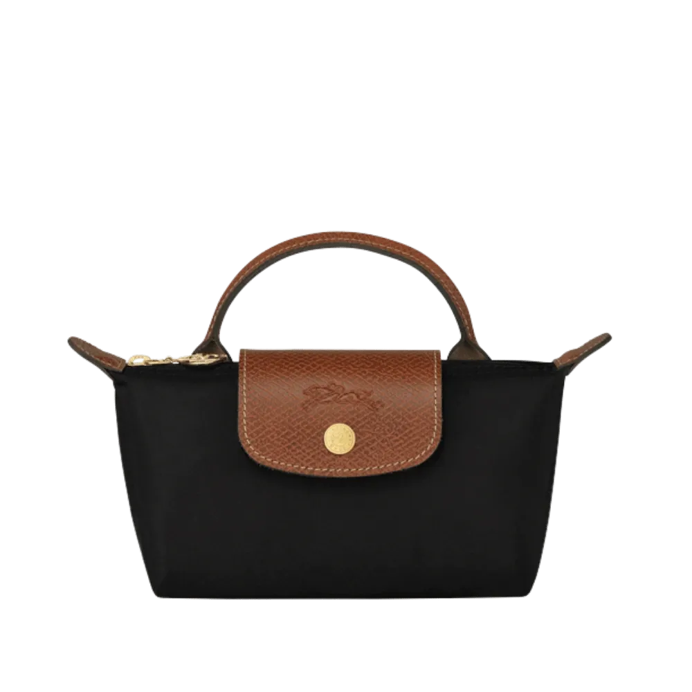 Longchamp Le Pliage Original Pouch with handle Black - Recycled canvas