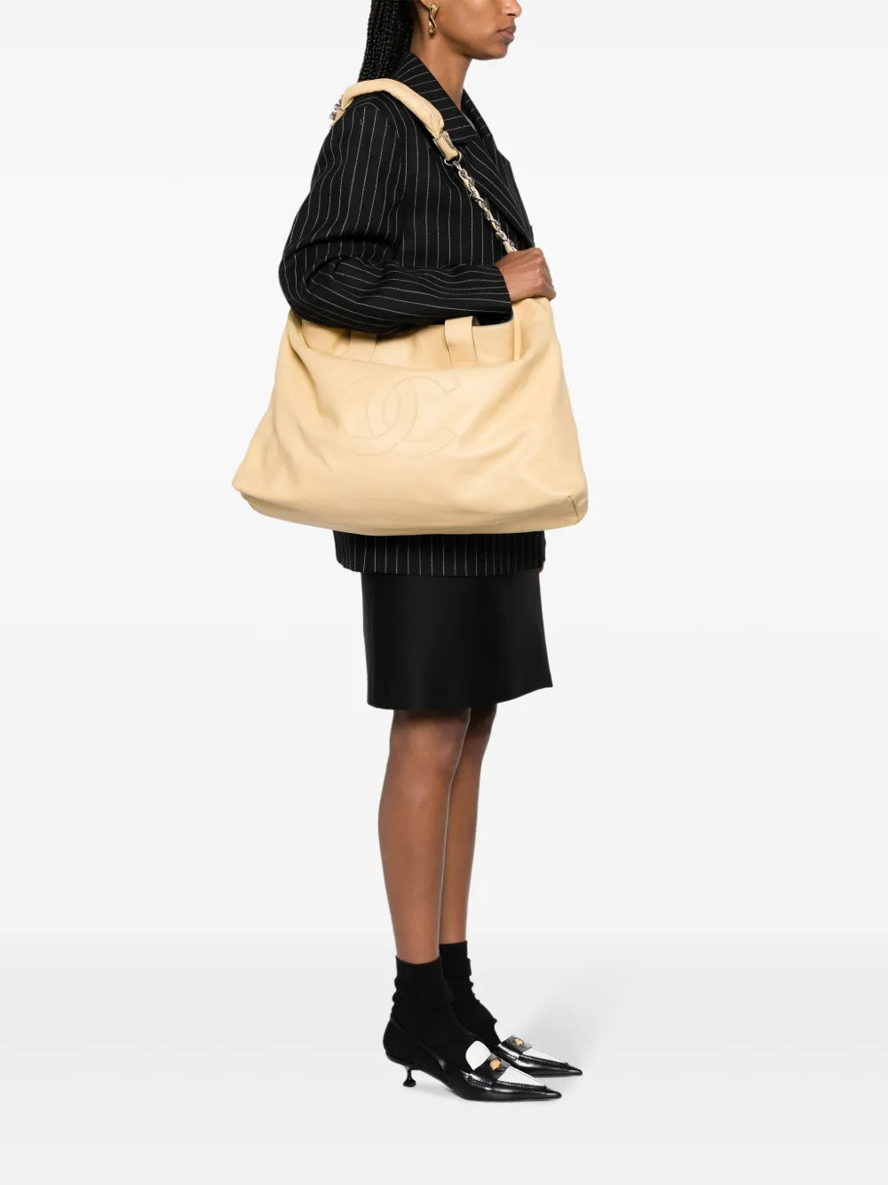 large Edgy leather tote bag