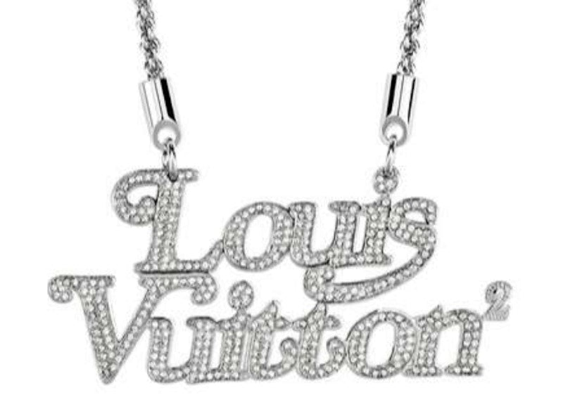 Louis Vuitton x Nigo Squared Strass Necklace Silver
