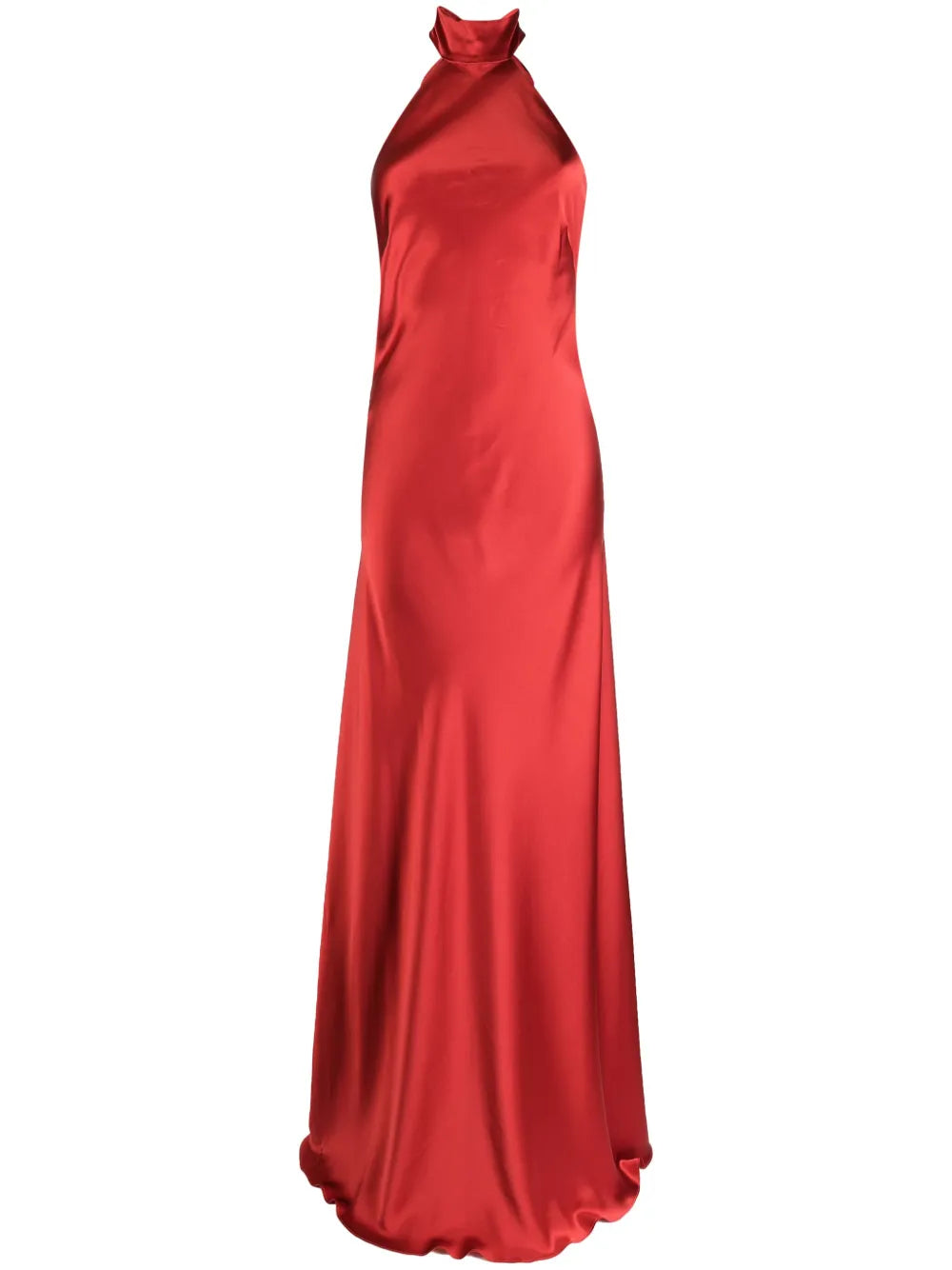 halterneck silk gown