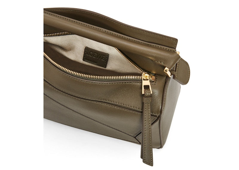 LOEWE Puzzle Bag Small Dark Khaki Green