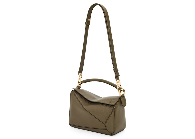 LOEWE Puzzle Bag Small Dark Khaki Green