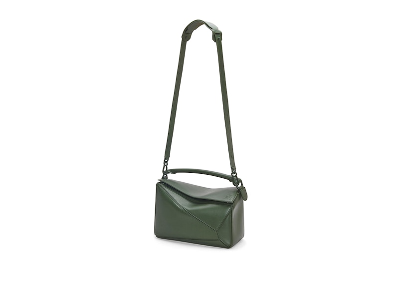 LOEWE Puzzle Bag In Satin Calfskin Vintage Khaki