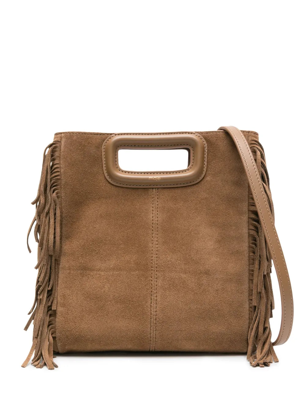 M fringed suede tote bag