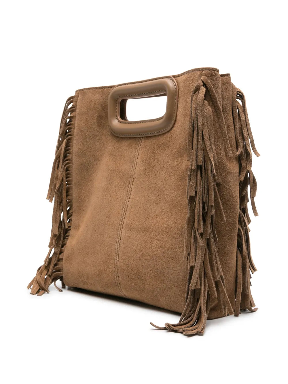 M fringed suede tote bag