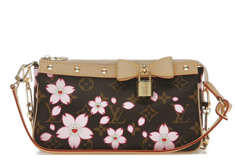 Louis Vuitton x Takashi Murakami Cherry Blossom Pochette Accessoires Sakura Brown