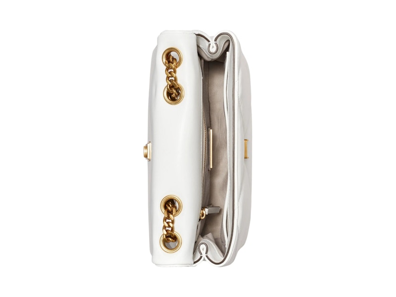 Tory Burch Kira Diamond Quilt Small Convertible Shoulder Bag Blanc