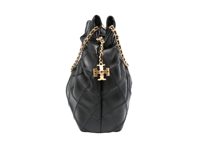 Tory Burch Fleming Mini Hobo Bag Black