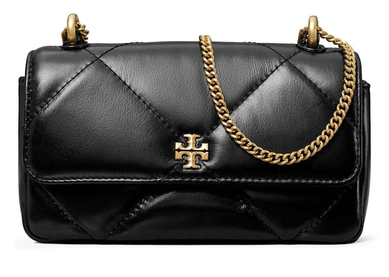 Tory Burch Mini Kira Diamond Quilt Flap Bag Black