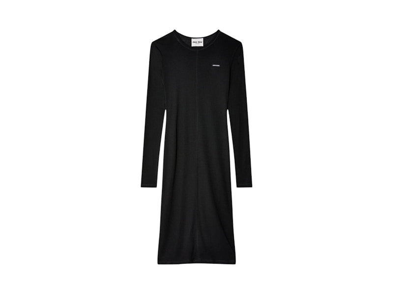Miu Miu Silk Jersey Dress Nero