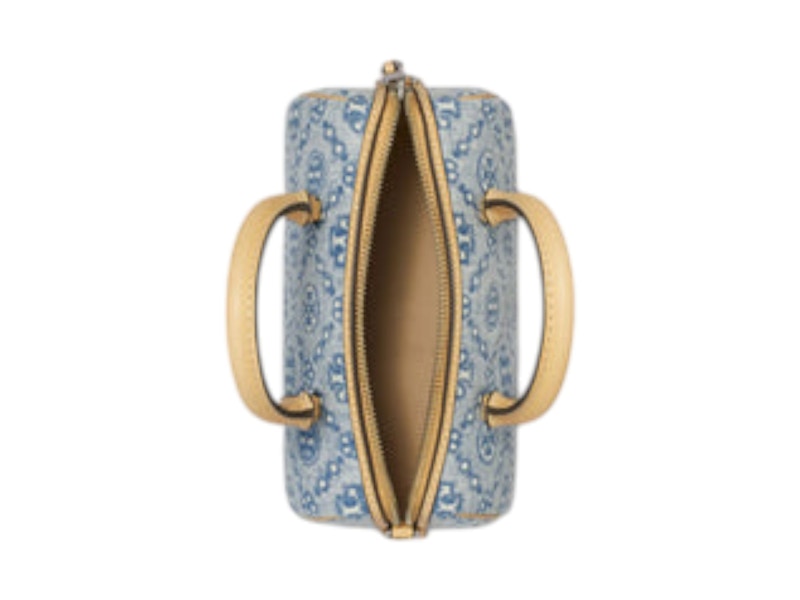 Tory Burch T Monogram Denim Mini Barrel Bag Powder Blue