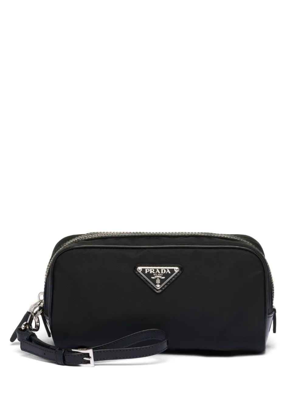 logo-plaque zipped wash bag