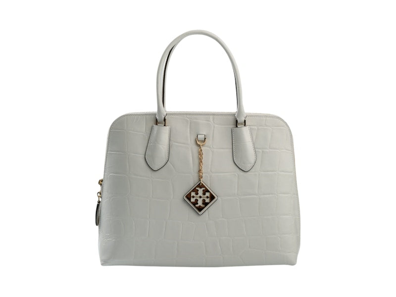Tory Burch Embossed Swing Bag Optic White