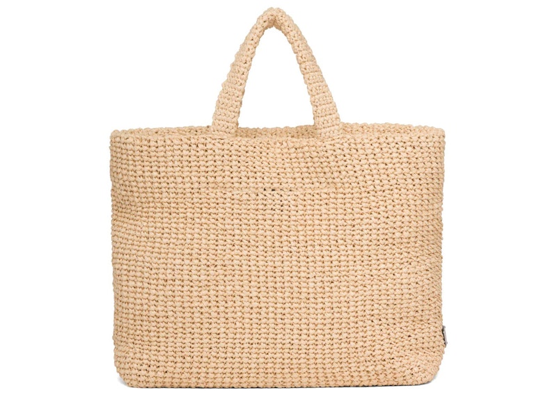 Prada Raffia Tote Bag Brown
