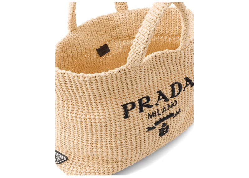 Prada Raffia Tote Bag Brown
