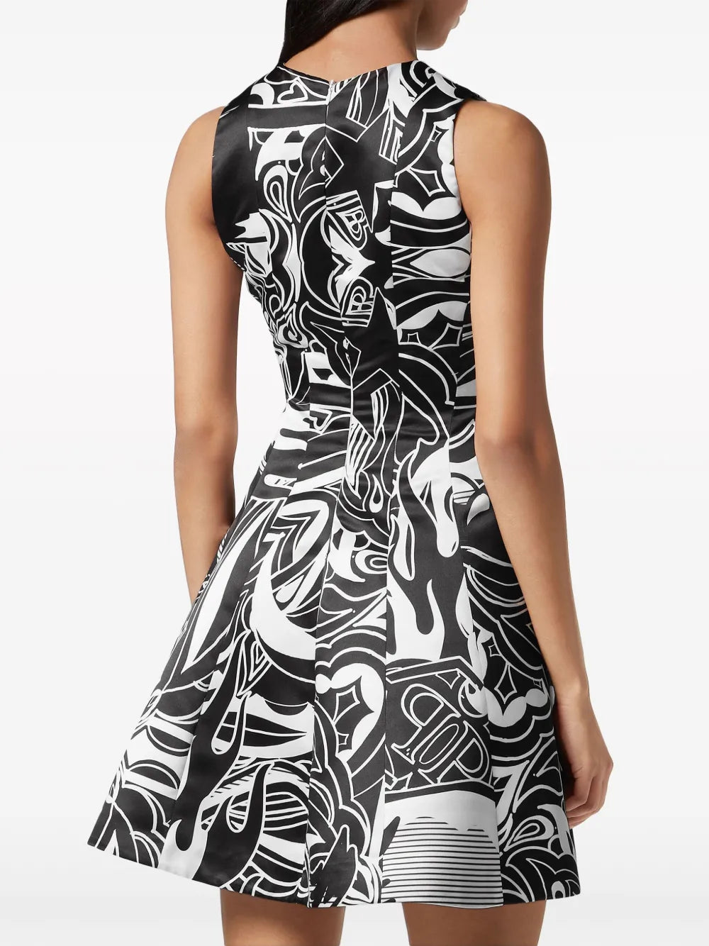 graphic-print duchesse mini dress
