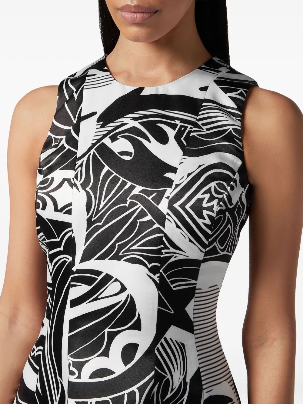 graphic-print duchesse mini dress