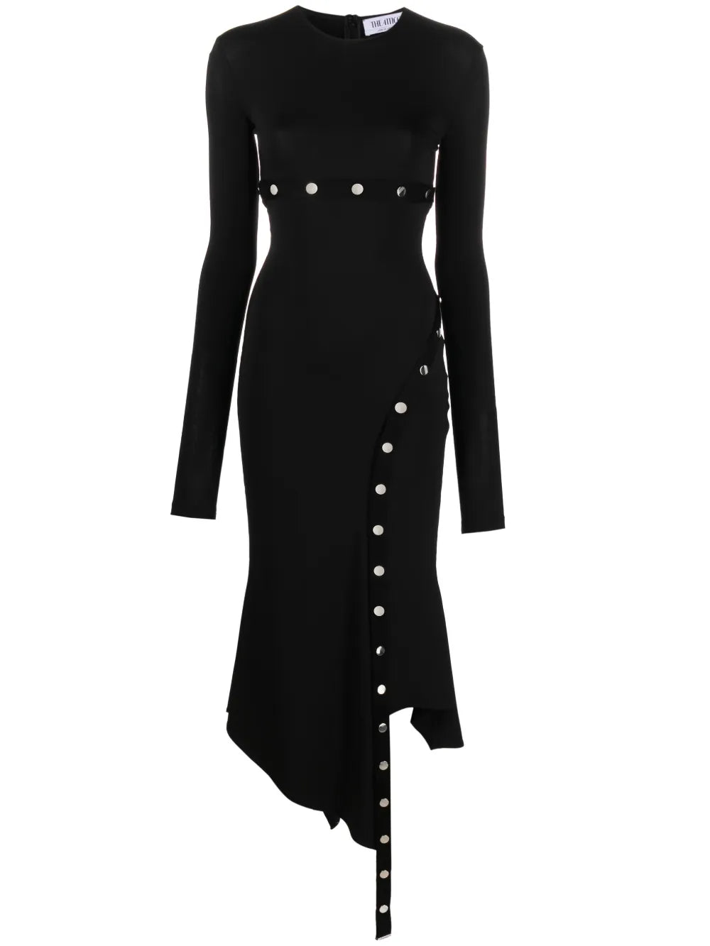 asymmetric convertible midi dress
