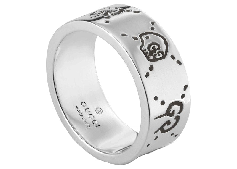 Gucci Ghost Skull Ring Silver