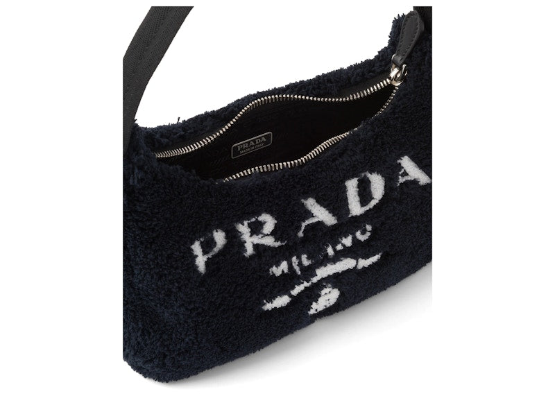 Prada Re-Edition 2000 Terry Mini Bag Black/White