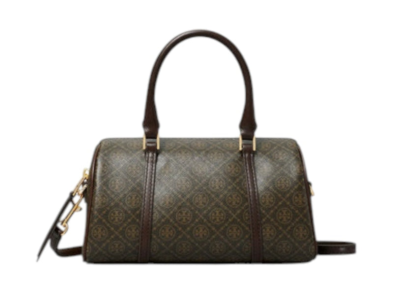 Tory Burch T Monogram Coated Canvas Mini Barrel Bag French Press