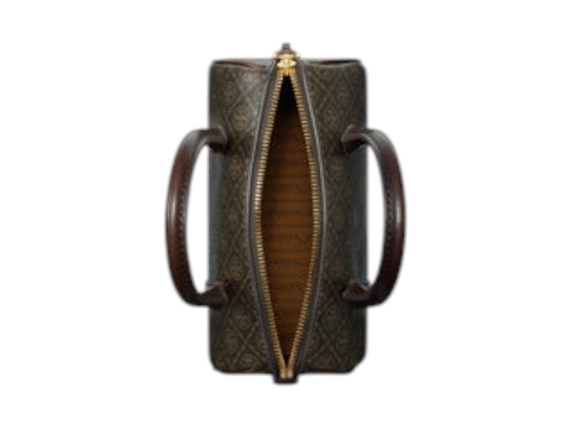 Tory Burch T Monogram Coated Canvas Mini Barrel Bag French Press