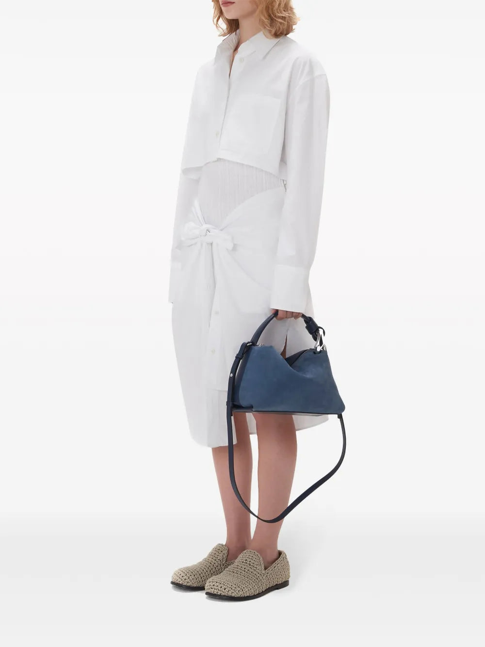  JWA Corner suede tote bag