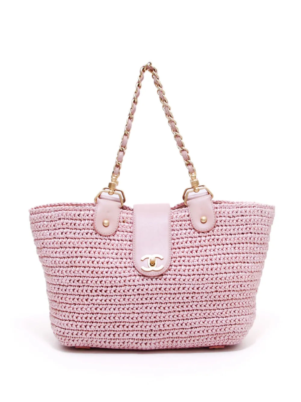 2005 CC raffia tote bag
