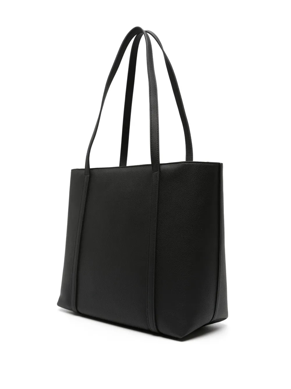 logo-charm grained tote bag