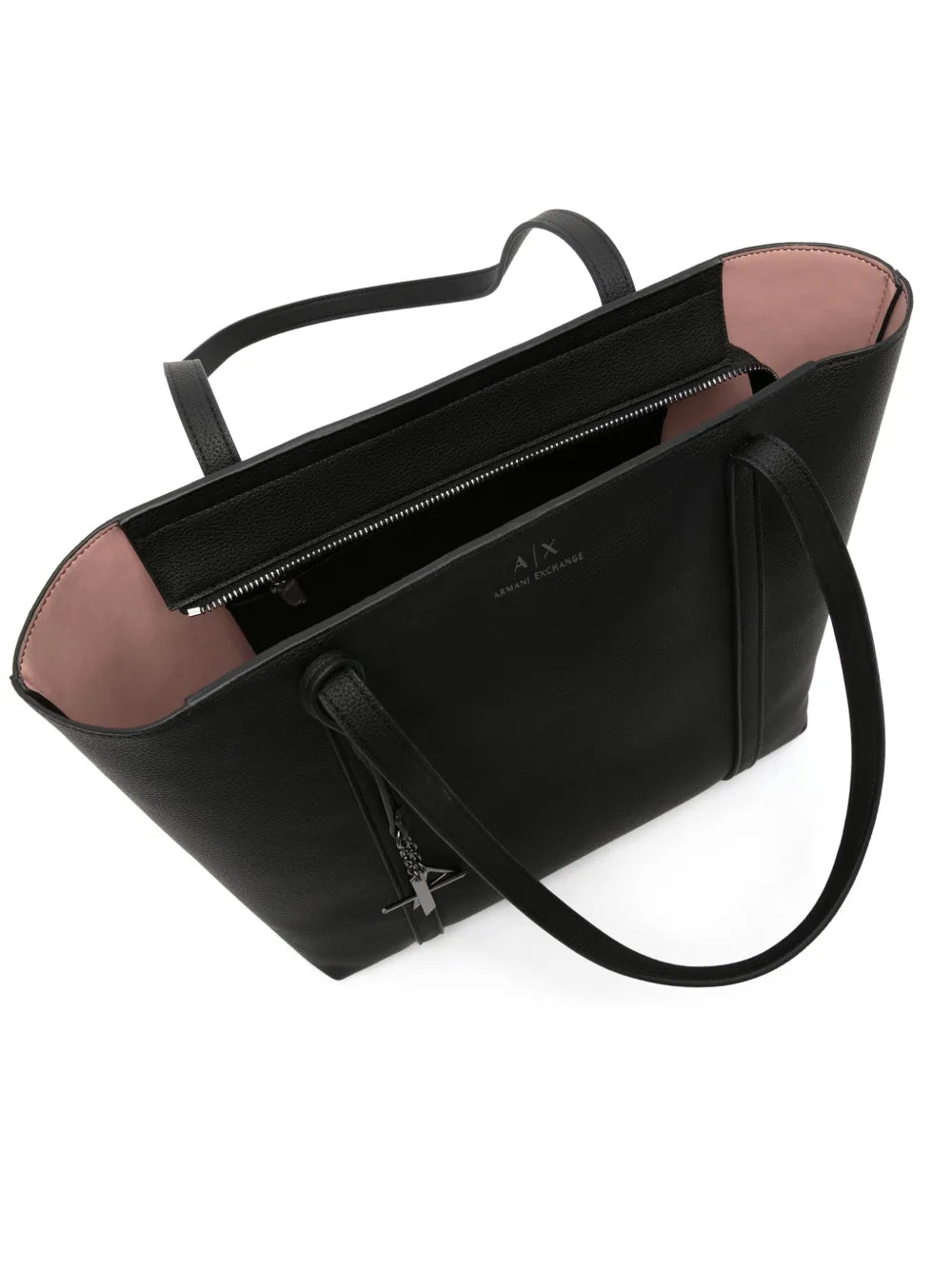 logo-charm grained tote bag