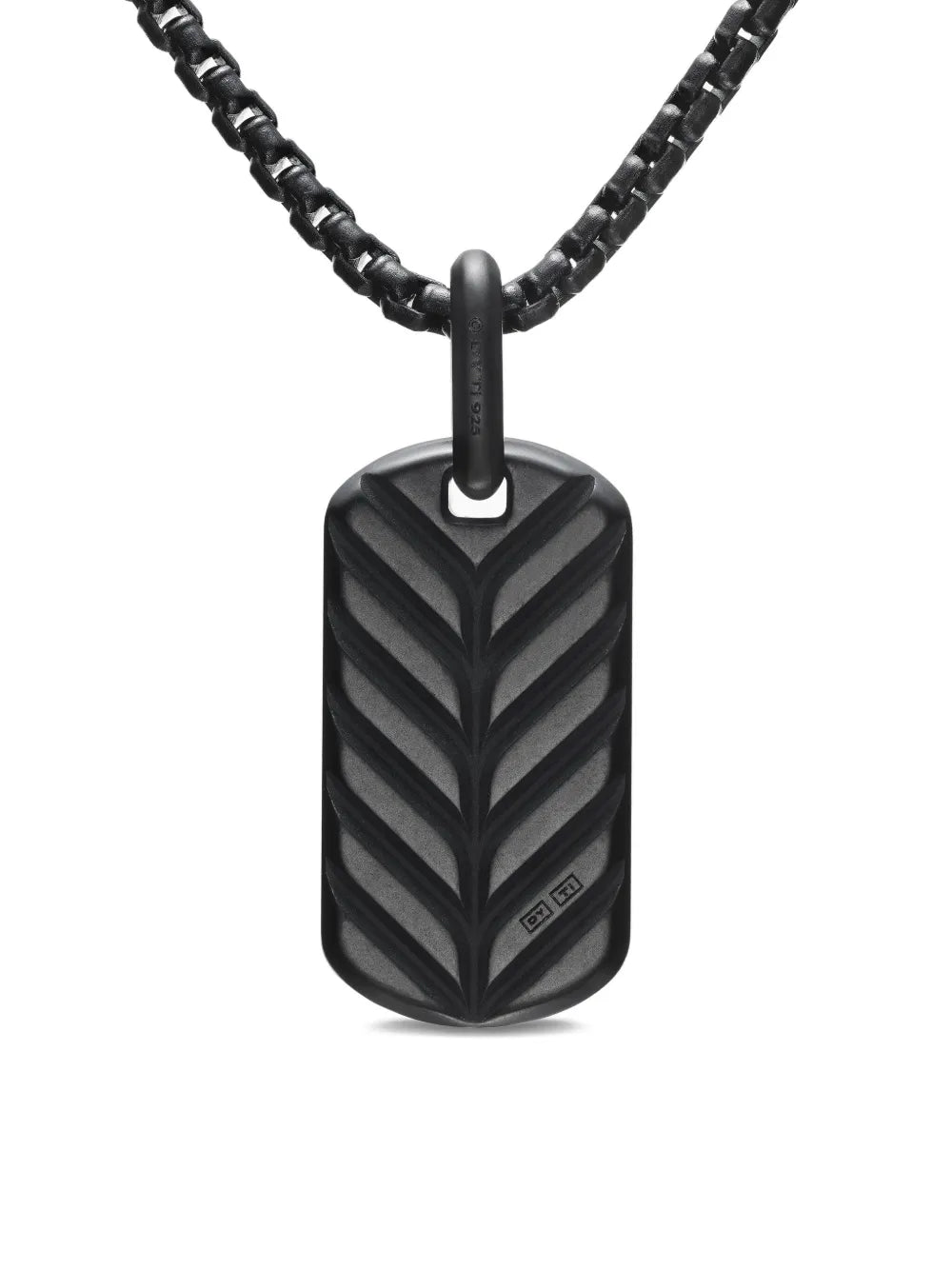 sterling silver Chevron diamond tag (27mm)