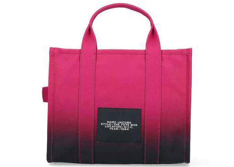 Marc Jacobs The Medium Tote Ombre Canvas Black Hot Pink
