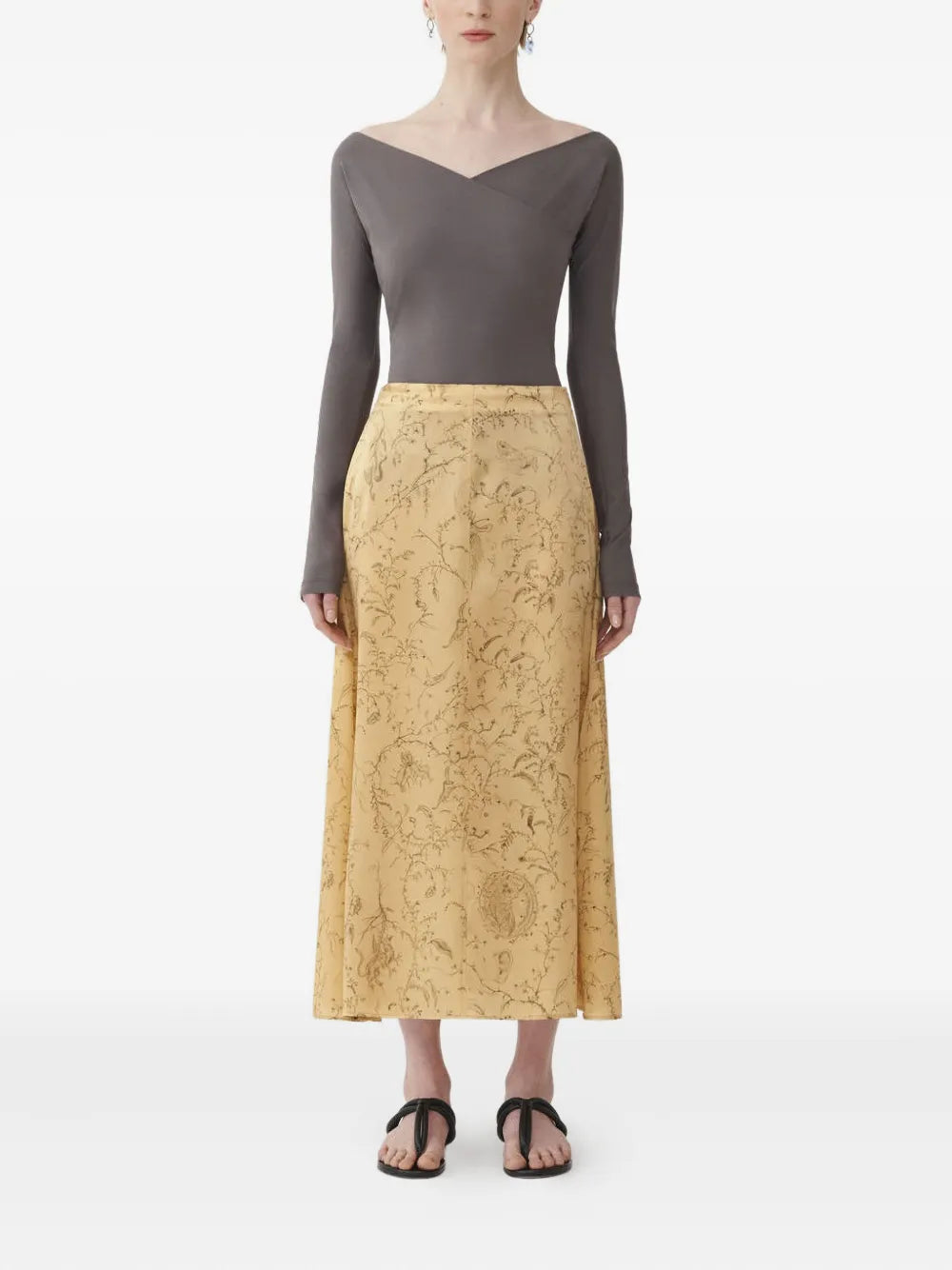 Floral Print Midi Skirt