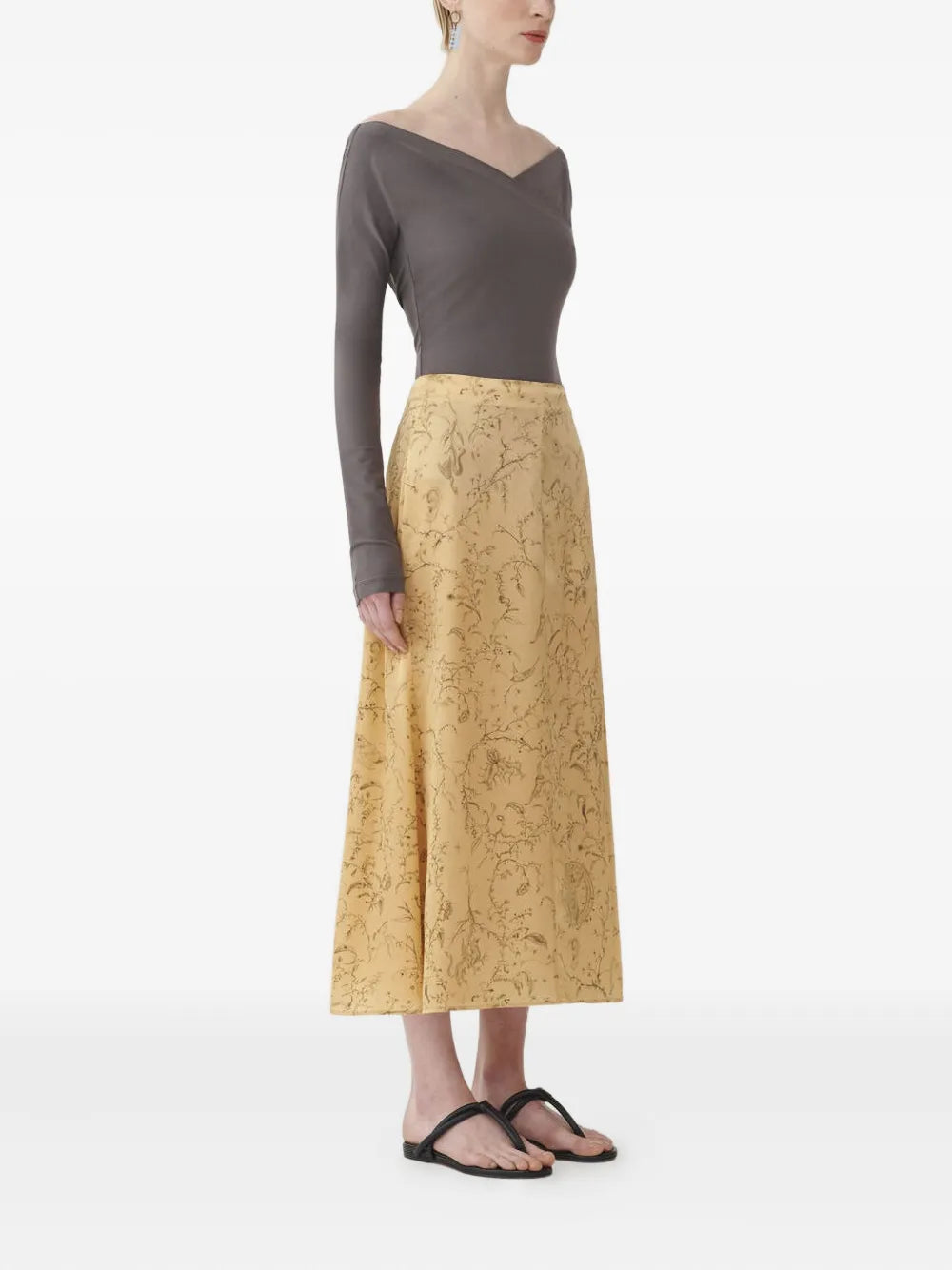 Floral Print Midi Skirt