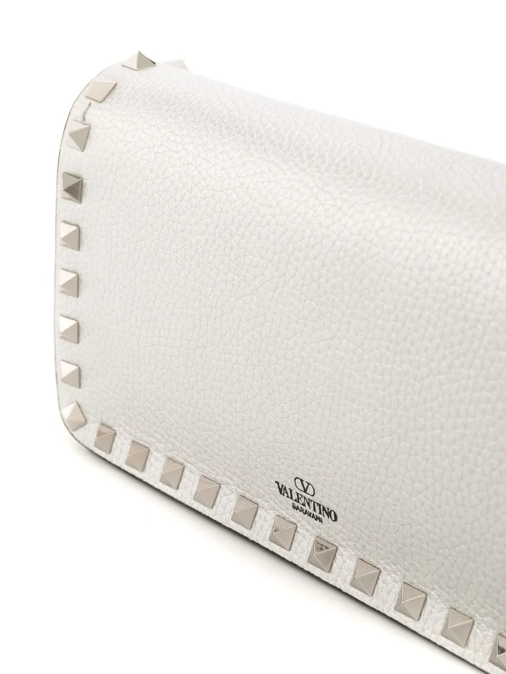 Rockstud leather wallet-on-chain