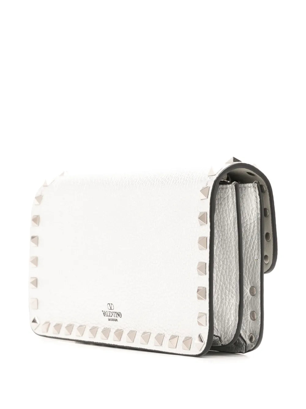 Rockstud leather wallet-on-chain