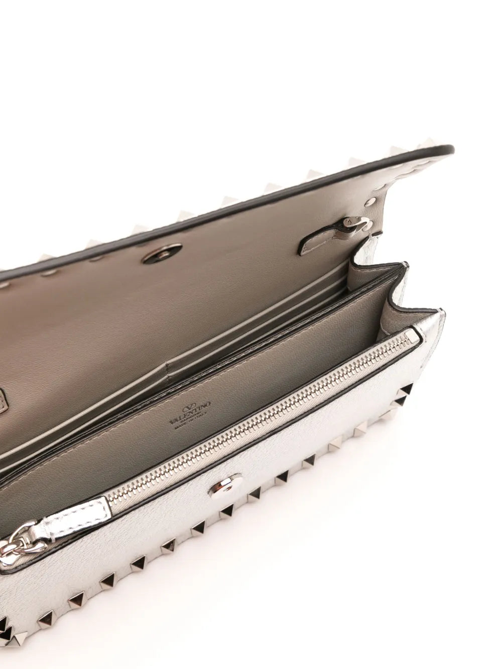 Rockstud leather wallet-on-chain