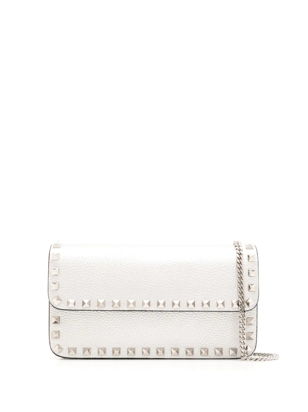 Rockstud leather wallet-on-chain