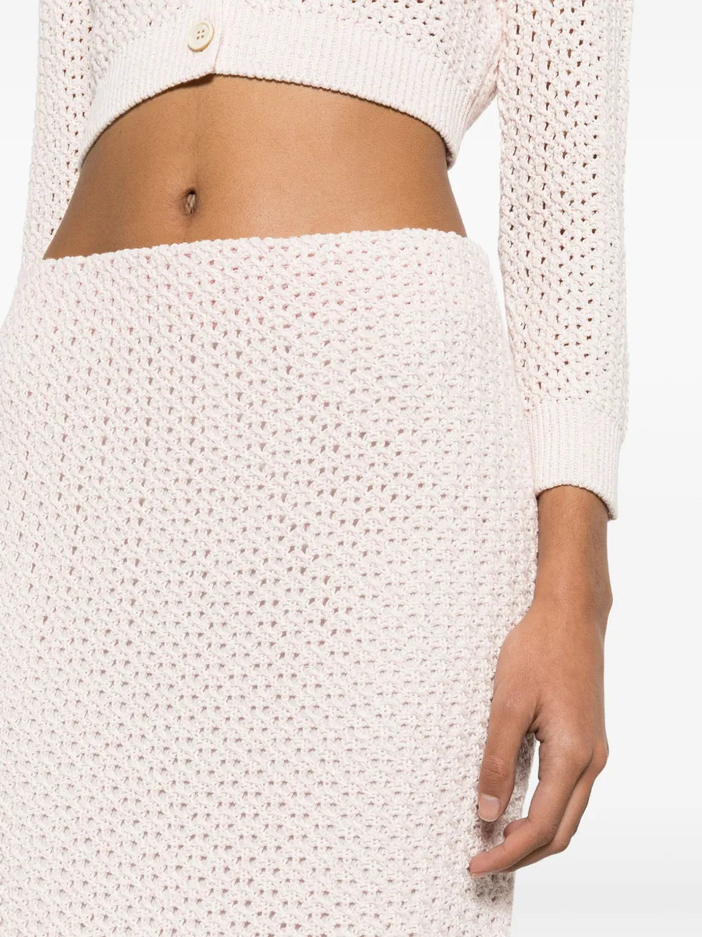 sequin-detail open-knit skirt