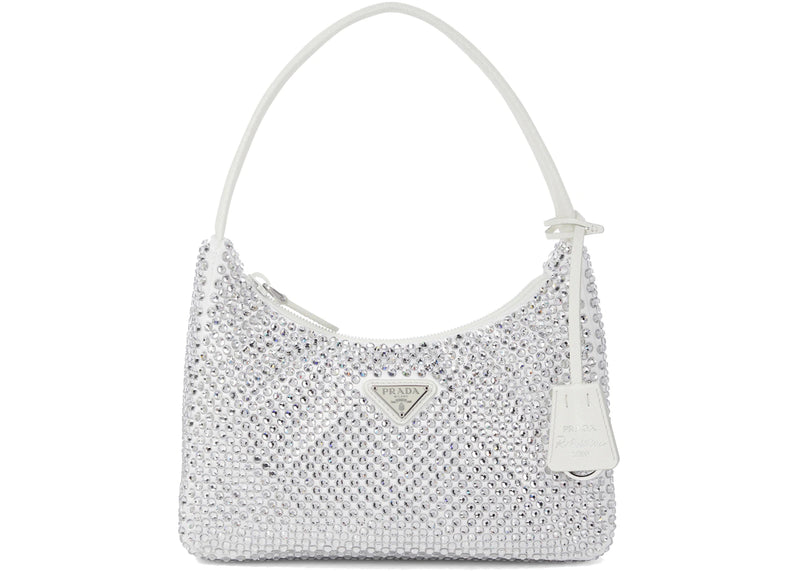 Prada Re-Edition 2000 Crystal Mini Bag White