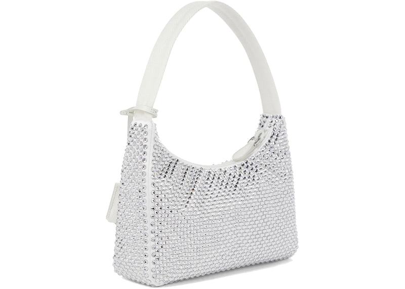 Prada Re-Edition 2000 Crystal Mini Bag White